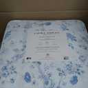 Laura Ashley - Twin XL Comforter Set, Reversible Cotton Bedding with Matching Sham, Medium Weight, Oeko-Tex Certified, Dorm Essentials (Belinda Blue)