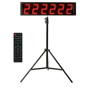 Tripod 26'' Huge Race Clock Timer (5.6’’ Numbers), Digital Countdown Clock, with Gym Interval Workout Timers, Stopwatch for Race Events Timing (Red)