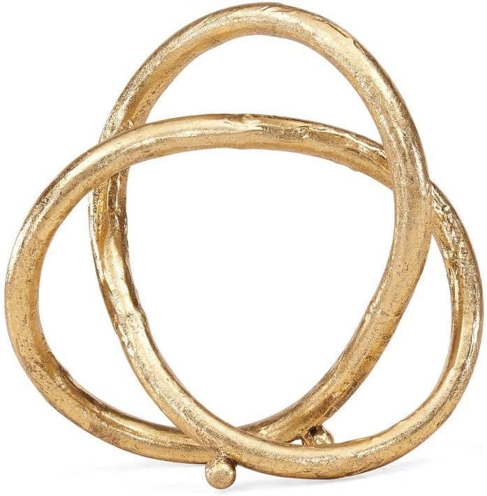 Danya B. Gold Eternal Loop Metal Art Abstract Sculpture. This Unique Accent Piece Symbolizes an Unending Cycle of Life. Perfect for Wedding, Anniversary, Home or Office Decor