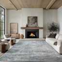 6x9 Area Rug Living Room Rugs - Washable Rug Large Modern Abstract Soft Thin Carpets Indoor Floor No Slip Vintage Carpet for Bedroom Under Dining Table Nursery Home Office Decor Gray Blue