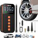 12V Air Compressor, Tire Inflator Portable Air Pump 150 PSI 12V DC Electric Inflator for Car Tires Bikes Balls Balloons and Other Inflatables with Digital Gauge and SOS Light