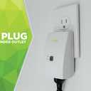 WiOn 50050 Indoor WiFi Plug With 1 Grounded Outlet; White
