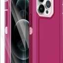 Annymall for iPhone 12 Pro Max Case with 2 Screen Protector, Heavy Duty Shockproof Drop Protection Dust Proof Military Grade Multi-Layer Durable Rugged Bumpers Protective Phone Cover (Burgundy)