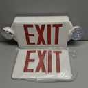 Lithonia Lighting Quantum LED Exit Sign/Emergency Light Combo, Exit Sign and Emergency Lights for Business, 2-Head Fixture, Red Letters, High Output Battery Backup, White (LHQM LED R HO M6)