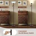 EJIAXIN Floor Lamps for Living Room Bronze, 71" Tall Standing Lamp with Glass Shade, Vintage Floor Lamp with 350Adjustable Swing Arm Lamp, Pole lamp for Bedroom, Living Room, Office, Bulbs Included