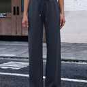 Womens Wide Leg Sweatpants High Waisted Lounge Pants with Drawstring Casual Athletic Yoga Workout Pants No Pockets (Gray, XL)