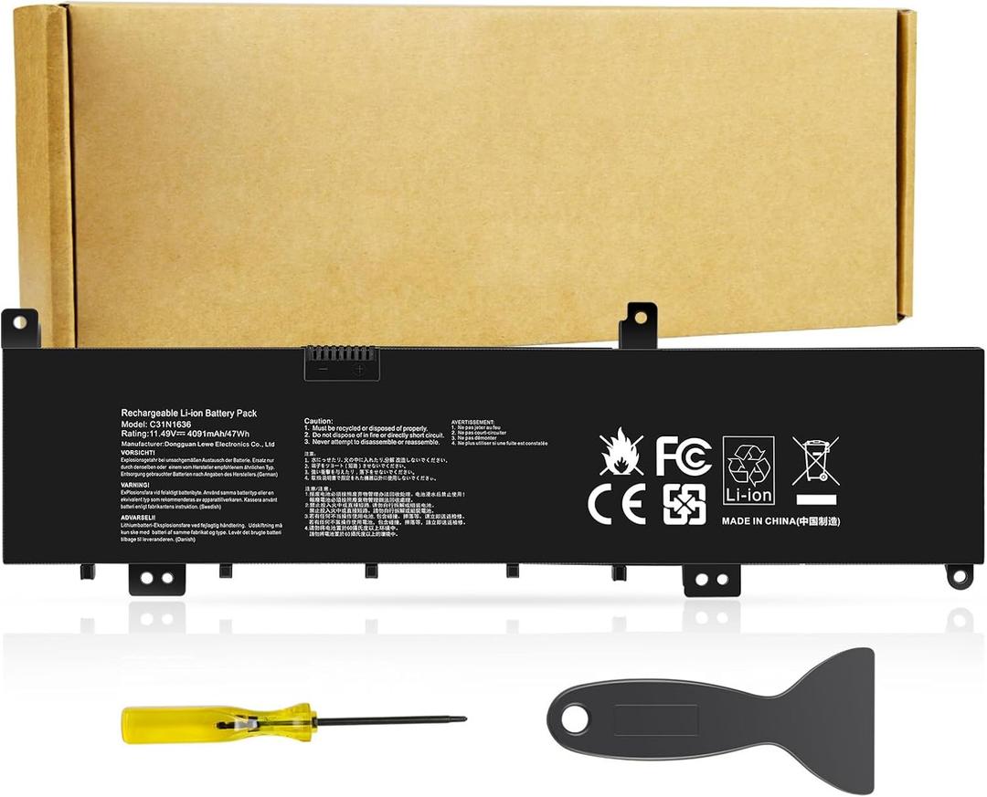 Futurebatt C31N1636 Laptop Battery for Asus VivoBook Pro 15 N580V N580VD N580VN N580GD NX580V NX580VD NX580GD X580V X580VD X580VN X580GD M580GD M580VD ZenBook Pro UX502VD N580VD-DM027T DM129T 47Wh