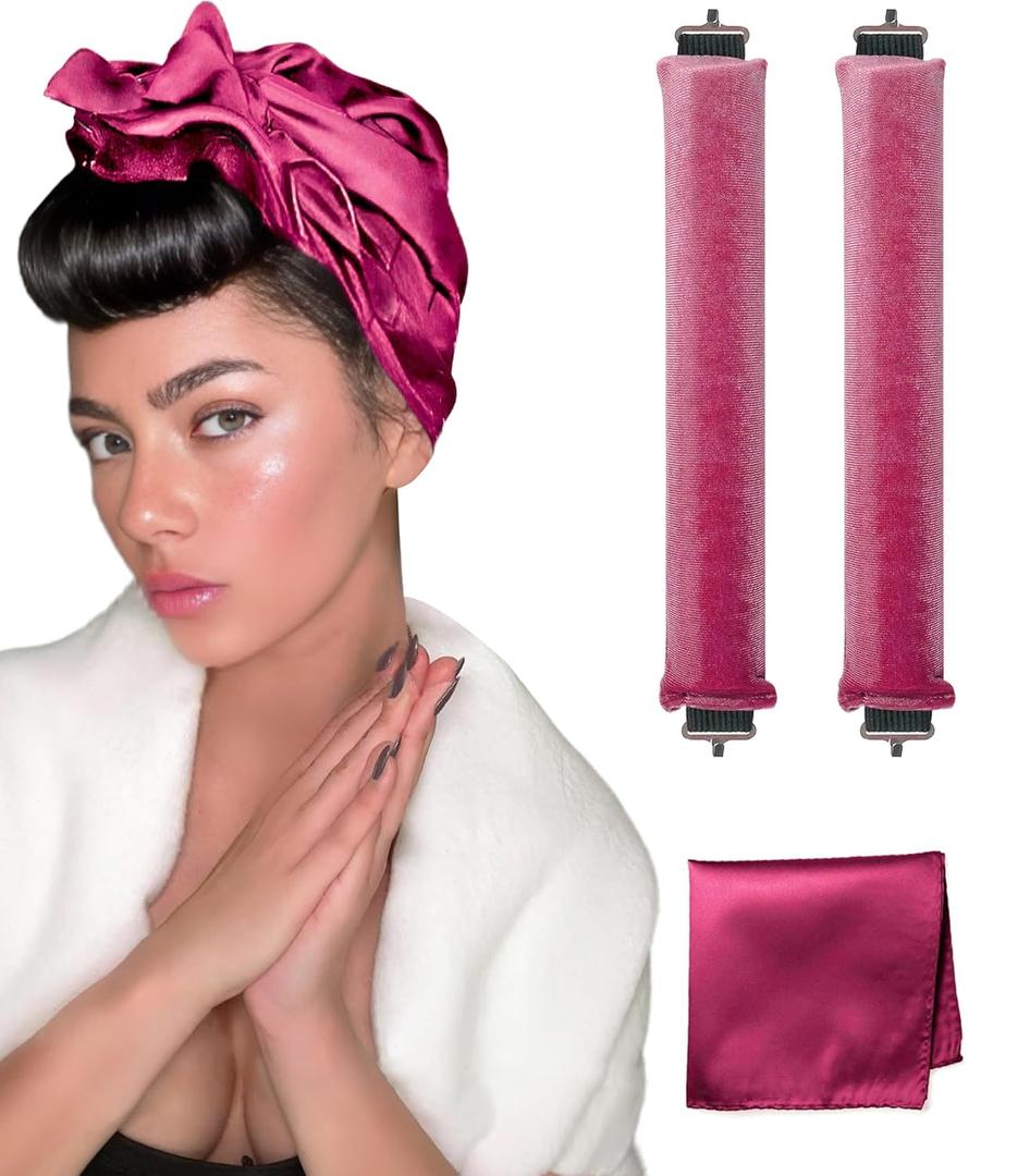 YOSHUYUKI Classic Heatless Curls Overnight Rods No Heat Hair Curlers to Sleep Jumbo Foam Large Hair Rollers for Long Short Hair Heatless Curling Rod Set Styling Tools with Satin Scarf Sonic