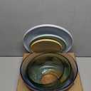 Pyrex Colors Tinted (3-Pack, Full Set) Sculpted Tinted Glass Mixing Bowls With Lids, Nesting Space Saving Set of Bowls For Prepping and Baking, 1.3QT, 2.3QT & 4.5Q (Yellow, Green, Blue)