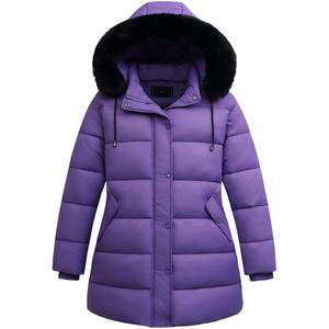 Pefflarge Women's Plus Size Down Coat (Purple)