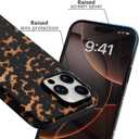 Skyseaco Compatible with iPhone 16 Pro Case Aesthetic Brown Amber Leopard Print Tortoise Shell Phone Case, Shockproof Soft TPU and Hard Back Protective Case, Black & Brown