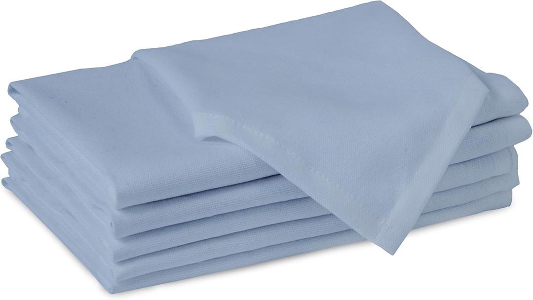 Encasa XO B Grey Cloth Napkins Set of 6, 17"x17" | Solid Color Cotton Dinner Napkins | Washable & Reusable Napkins for Dining Table Fall Decoration, Holiday & Christmas Festivals