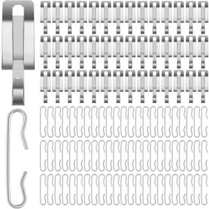 Moxweyeni 192 Pieces Heat Cable Roof Gutter Clips Christmas Light Clips 1.8" De Icing Cable Xmas Light Hooks and Spacers Set Outdoor Decor