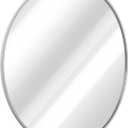 HBCY Creations Small Round Mirror, Silver 20 inch Wall Mirror for Entryway, Bathroom, Living Room and More, Modern Minimalist Mirror for Both Rustic and Boho Design and Decor