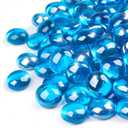 GASPRO 10 lbs Fire Pit Glass for Propane Fire Pit, 3/4 Inch Fire Glass Beads for Fireplace Fire Pit Table, Glass Rocks for Landscaping - Caribbean Blue