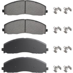 Front Semi-metallic Disc Brake Pads Set for Ford F-250, F-350, F-450 Super Duty 2013 2014 2015 2016 2017 4PCS(With Hardware)