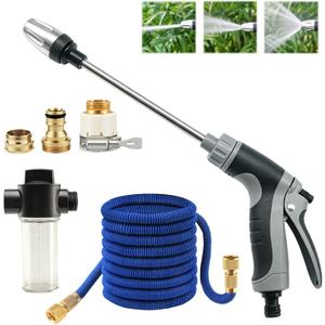 Aquoxis Pressure Washer Gun, High Pressure Jet Hose Nozzle, 3 Spray Modes Handheld Pressure Washer Nozzle for 3/4" Garden Hose, Watering Sprayer for Cleaning Yard Patio Car Pets, Easy to Install (B)