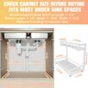 Under Sink Organizer 2 Pack, Metal Large Capacity 2-Tier Sliding Cabinet Storage Rack, Heavy-Duty Rust-Resistant Steel Frame, Holds 50 lbs Each, Adjustable Height 1216", 14"D x 11"W for Home, White