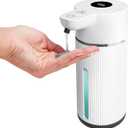 Touchless Automatic Soap Dispenser for Kitchen and Bathroom, Liquid Hand Soap Dispenser, Water-Resistant and Rechargeable, 14.2oz/420ml Intelligent Digital Display4-Level Adjustable,Modern (White)