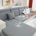 hyha Waterproof Couch Cushion Covers, Wear Resistant Couch Cover, Anti Slip Sofa Slipcovers Washable, Soft Thick Jacquard Furniture Protector for Pets Dog (3 Packs, Light Grey)