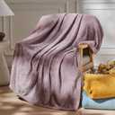 NEWCOSPLAY Super Soft Throw Blanket Light Purple Premium Silky Flannel Fleece Leaves Pattern Lightweight Bed Blanket All Season Use (Light Purple, Throw(50"x60"))