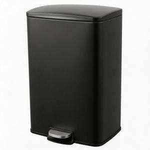 Garvee 13 Gal Stainless Steel Kitchen Trash Can with Lid, Step Pedal, Black