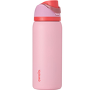 Owala FreeSip Insulated Stainless Steel Water Bottle with Straw for Sports and Travel, BPAFree Sports Water Bottle, 32 oz, Pink, Angel Food Cake