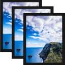 MENNTHUI 12x16 Black Picture Frame Set of 3, Wall Mounting Horizontally or Vertically, Decoration for Photos, Paintings, Posters, Artwork
