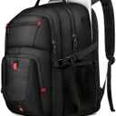 50L Travel Backpack, 17 inch Quality Laptop Backpack for Men, Durability Extra Large Storage space Sturdy TSA Friendly with Port College School Rucksack Bag Gifts for Him Men Women, Black