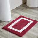 Better Trends Bathroom Rug 100% Cotton Reversible Highly Absorbent and Machine Washable Soft Shower Mat for Bathroom Floor & Tub 17" x 24" Bath Rugs Red & White Hotel Multi Collection