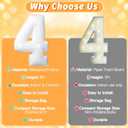 5FT Giant Inflatable Light Up Number 4 Easy Setup Decoration | Blow Up Marquee with Built-in 3LED 4th Birthday Party Supplies for Boys Girls, Yard Garden Decor for Anniversary Celebration