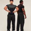 Men's Athletic Compression Short Sleeve Shirt, Breathable Quick Dry Gym Workout Top, Stretch Performance Sportswear (Black, XL)