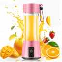 Portable Blender for Smoothies & Shakes - Personal Blender with 12Oz Traveling Cup, BAP Free, 6 Stainless Steel Blades, Freshly Squeezed for Office/Picnic/Sports (Pink)