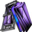 2 Pack for iPhone 16 Pro Max Privacy Screen Protector Film (NOT Glass), Anti Blue Light Flexible PET Film Screen Protector for iPhone 16 Pro Max with [Easy Installation Tray] - Purple