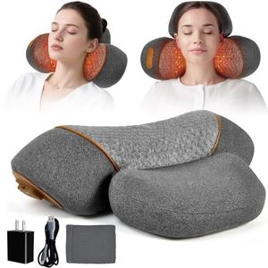 KITCADA Upgraded Neck Massager Pillow, 3-in-1 Neck Massager, Traction Massage with Heat, Neck Pillow for Shoulder Pain, Deep Tissue Pain Relief,Rechargeable TheraPillow