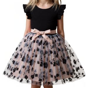 Toddler Girl Summer Dress Tulle Ruffle Sleeveless Baby Girl Fashion Casual Spring Dresses 1-5Y (Black)