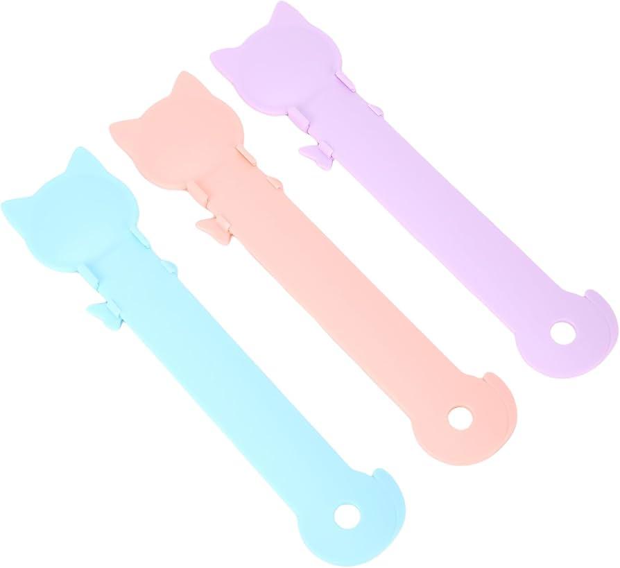 Cat Strip Feeders Delicate 3pcs Squeeze Spoons for Mixing Pet Food,for Cats Treat Dispenser Spoon and Food, HIPS