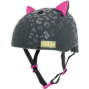 Krash! Leopard Kitty Black 8+ Helmet, Youth Girls