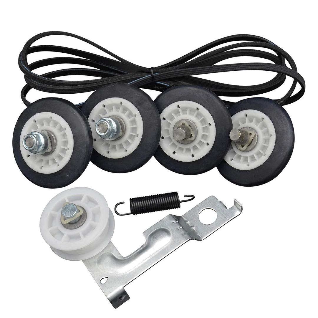 Dryer Repair Kit Compatible with LG Includes 4581EL2002C Dryer Drum Roller 4561EL3002A Dryer Idler Pulley 4400EL2001A Belt Spring Replace 4581EL3001A 4581EL3001C 4581EL2002A 4561EL3002B 4400EL2001F