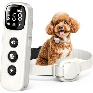 Shock Collar for Small Dogs 5-30lbs -IPX8 Waterproof,White | 4200FT Dog Training Collar with Remote,Rechargeable Electric Collar with 3 Modes, Security Lock