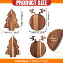 Umigy 2 Pcs Christmas Charcuterie Boards Christmas Tree Wooden Cutting Board with Handle Antler Acacia Wood Cute Cutting Board for Cheese Fruit Bread Salad Vegetables Snack Dessert