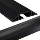 Pangda 30 FT Floor Cable Cover Heavy Duty Cord Cover Protector Power Cable Protector Soft Extension, Organize and Protect Wire on Floor for Home Office or Outdoor Settings (Black)