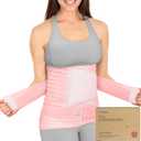 3 in 1 Postpartum Belly Support Recovery Wrap  Postpartum Belly Band, After Birth Brace, Slimming Girdles, Body Shaper Waist Shapewear, Post Surgery Pregnancy Belly Support Band (Blush Pink, M/L)