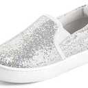 K KomForme Toddler Sneakers for Girls Boys Slip On Canvas Walking Shoes Size 7, Grey