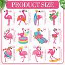 Cholemy 200 Pcs Flamingo Theme Party Decor, Summer Pink Flamingo Cutouts with 400pcs Glue Point Hawaiian Theme Paper Cutting for Bulletin Border Decor Birthday Party Supplies