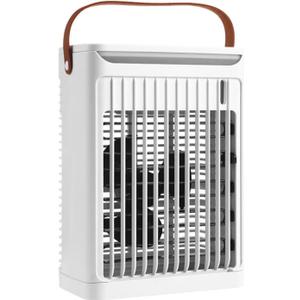Air Conditioning Fan, Universal Portable Mini Desktop Cool Evaporative Cooler With Usb Charging, 5-Speed Wind Speed, 680ml Water Tank Low Noise 7-Color Night Light for Office Bedroom Car