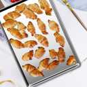 Commercial Quality Baking Sheet Pan Set, Natural Stainless Steel Cookie Sheet, Warp Resistant Nonstick Baker's Half Sheet Pan, Large Thick Cookie Tray Pans for Baking, Roasting(2 Pack, 18X13Inch)