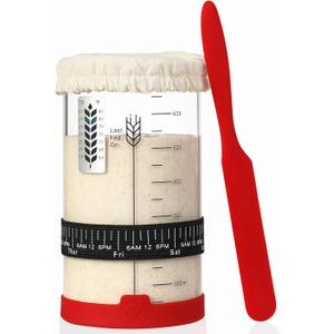 Sourdough Starter Jar, 24 OZ Wide Mouth Sour Dough Starter Jars Glass, Sourdough Starter Kit, Sourdough Bread Baking Supplies for Beginners and Pro, 1 Pack