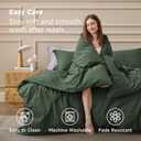 Bedsure 100% Washed Cotton Duvet Cover King Size - Olive Green Minimalist Bedding Set Linen Like - PureWoven Plain Simple & Soft Comforter Cover for All Seasons (Olive Green, King, 104"x90")