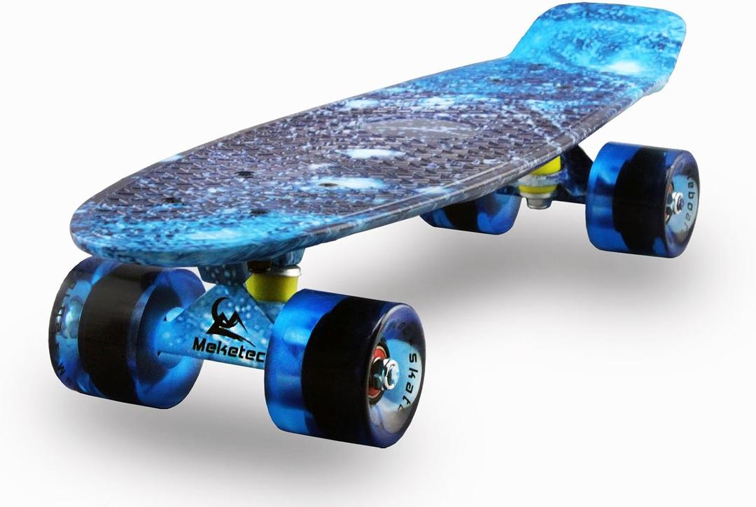 Skateboards Complete 22 Inch Mini Cruiser Retro Skateboard for Kids Boys Youths Beginners
